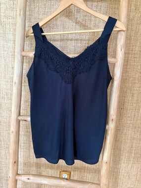 NIC+ZOE Navy Scoop Neck Camisole